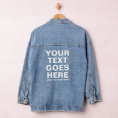 Vrouwen Stijlvolle Sjabloon Modern Big Bold Font Denim Jacket (Hangar)