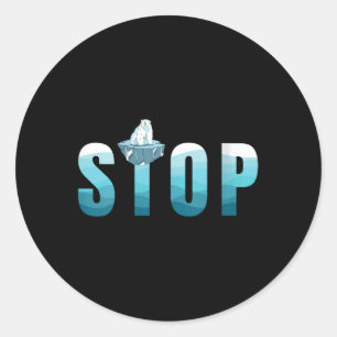 Vrouwen stoppen vervuiling van de oceaan Polar Bee Ronde Sticker