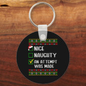 Vrouwen stout of leuk grappig een poging werd geda sleutelhanger (Voorkant)