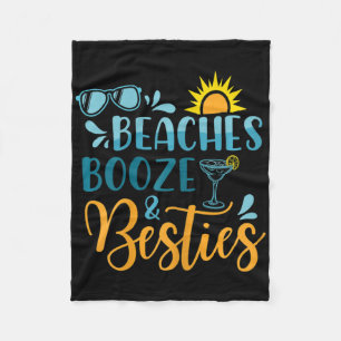 Vrouwen stranden drank en besties grappige strandl fleece deken