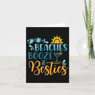 Vrouwen stranden drank en besties grappige strandl kaart