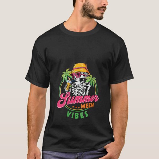 Vrouwen Summerween Vibes Funny Skeletons Summer Ha T-shirt (Voorkant)