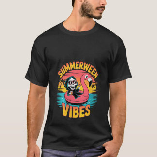 Vrouwen Summerween Vibes Skeleton Flamingo Float S T-shirt