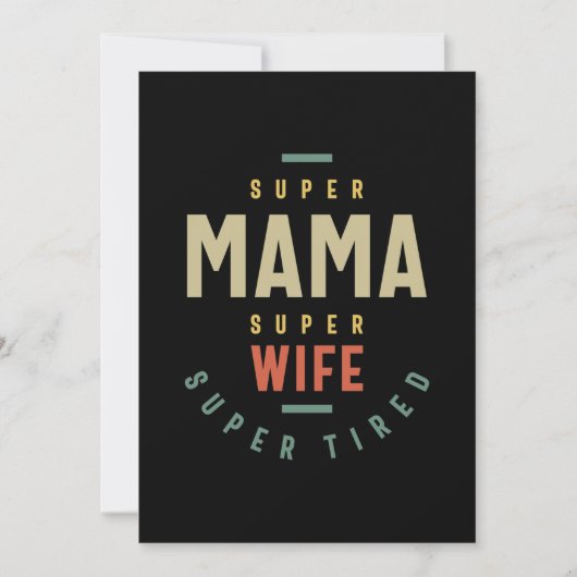 Vrouwen Super Mama Super Wife - Moeder Gift Bedankkaart (Voorkant)