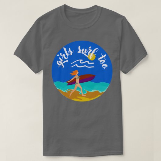 Vrouwen surf surfermeisje t-shirt (Design voorkant)
