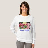 Vrouwen sweatshirt. Fijne Pasen. alpaca/konijn T-shirt (Voorkant volledig)