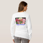 Vrouwen sweatshirt. Fijne Pasen. alpaca/konijn T-shirt (Achterkant volledig)