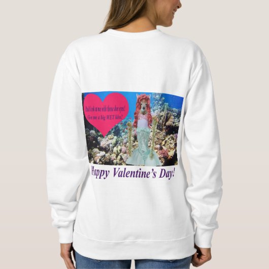 Vrouwen sweatshirt. Fijne Valentijnsdag. doe/ik Trui (Achterkant)