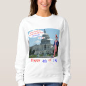 Vrouwen sweatshirt. Gelukkige 4e. rat/unclesam Trui (Voorkant)