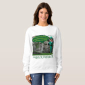 Vrouwen sweatshirt. Gelukkige St. Patrick's Day ir Trui (Voorkant volledig)