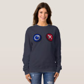 Vrouwen sweatshirt met Game Voting Buttonnen (Voorkant volledig)