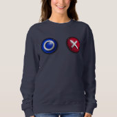 Vrouwen sweatshirt met Game Voting Buttonnen (Voorkant)