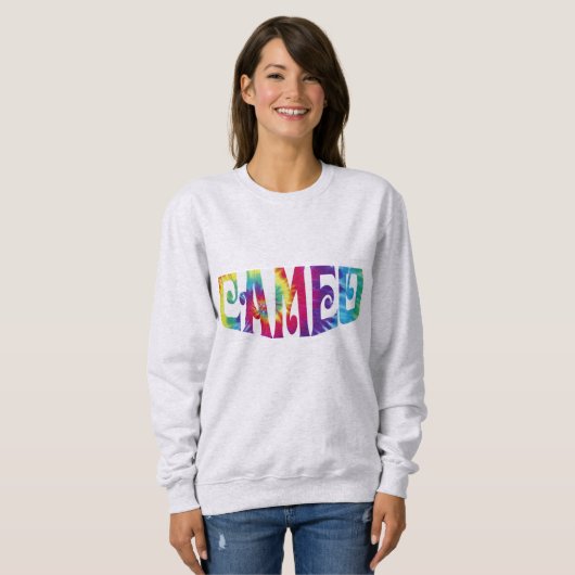 Vrouwen Sweatshirt met Stropdas-Dye Cameo Logo (Voorkant volledig)