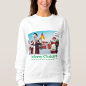 Vrouwen sweatshirt. Vrolijk kerstfeest. katten/men Trui (Voorkant)