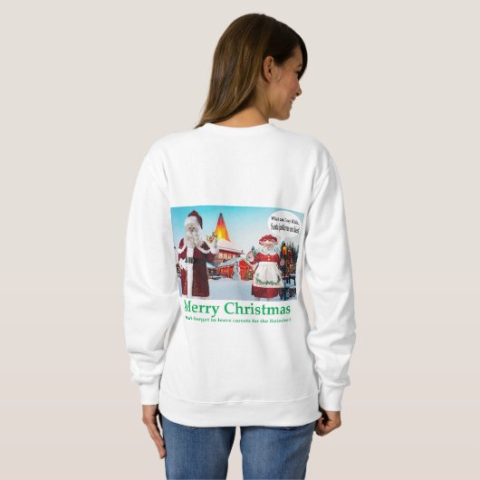 Vrouwen sweatshirt. Vrolijk kerstfeest. katten/men Trui (Achterkant volledig)