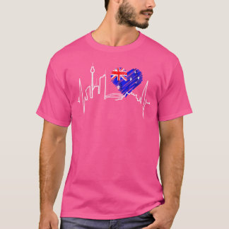 Vrouwen Sydney Skyline Heartbeat Australië Flag Lo T-shirt
