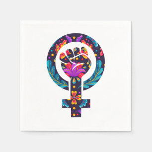 Vrouwen Symbool feministisch feminisme Girl Power Servet