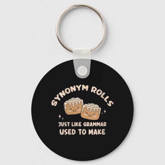 Vrouwen Synoniem Rolls Joke Cinnamon Rolls Grammat Sleutelhanger (Voorkant)