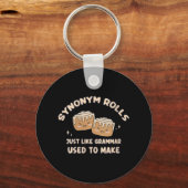 Vrouwen Synoniem Rolls Joke Cinnamon Rolls Grammat Sleutelhanger (Voorkant)