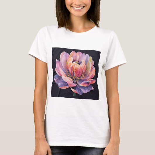 Vrouwen T-shirt bloem ontwerp (Voorkant)