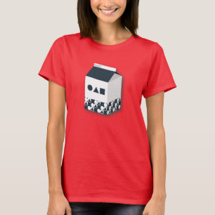 Vrouwen T-shirt Karton Melk Cirkel Driehoek Vierka