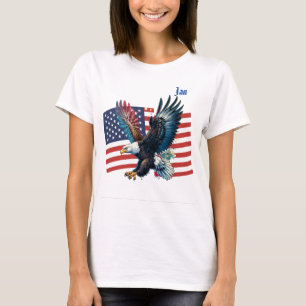 Vrouwen T-shirt met Amerikaanse vlag en Amerikaans