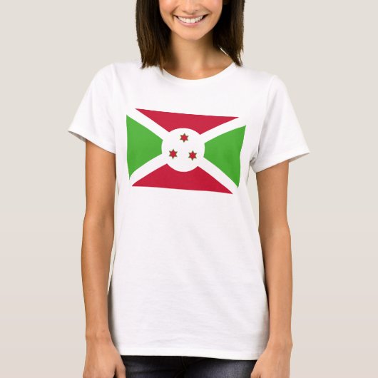 Vrouwen T-Shirt met Burundese vlag (Voorkant)