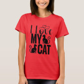 Vrouwen T-shirt met Cat Text (Voorkant)