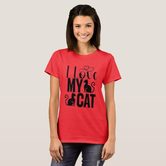 Vrouwen T-shirt met Cat Text (Voorkant volledig)