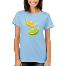 Vrouwen T-shirt met citroen en Limoen plakjes