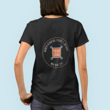 Vrouwen T-shirt met Custom Logo op rug of voorkant