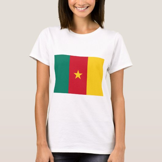 Vrouwen T-Shirt met de vlag van Kameroen (Voorkant)