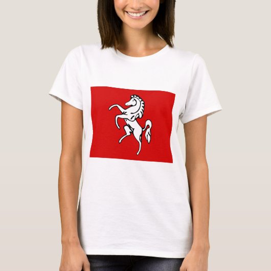 Vrouwen T Shirt met de vlag van Kent, Engeland (Voorkant)