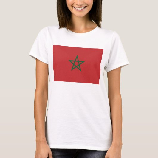 Vrouwen T-Shirt met de vlag van Marokko (Voorkant)