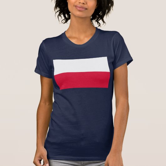Vrouwen T Shirt met de vlag van Polen (Voorkant)