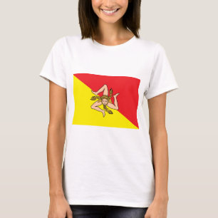 Vrouwen T Shirt met de vlag van Sicilië, Italië