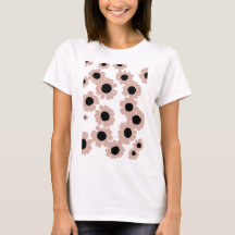 Vrouwen T-shirt met een beige bloemenprint