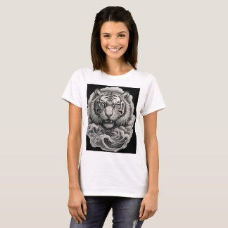 Vrouwen T-shirt met een brullende tijger in de gol