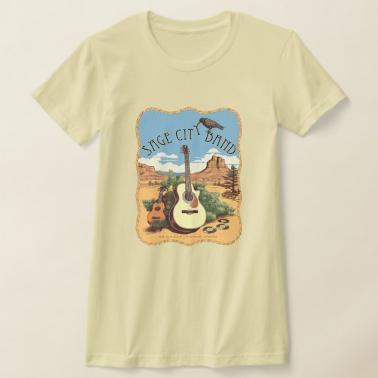 Vrouwen t-shirt met een Sage City band ontwerp. (Laagn)