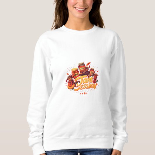 Vrouwen T Shirt met "Jam Session". (Voorkant)
