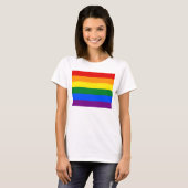 Vrouwen T Shirt met LGBT Regenboog Vlag (Voorkant volledig)
