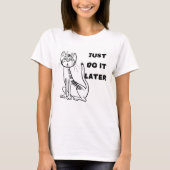 Vrouwen T-shirt met luie kat (Voorkant)
