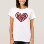 Vrouwen T-shirt met retro rood hart (Voorkant)