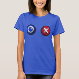 Vrouwen T-shirt met spel stemmen Buttonnen