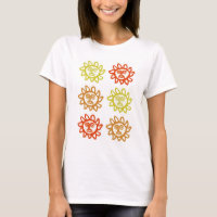 Vrouwen T-shirt met vet gezicht Sun Design