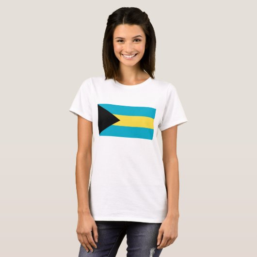 Vrouwen T Shirt met Vlag van Bahama's (Voorkant volledig)