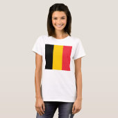 Vrouwen T Shirt met Vlag van België (Voorkant volledig)