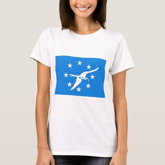 Vrouwen T Shirt met Vlag van Corpus Christi, Veren (Voorkant)