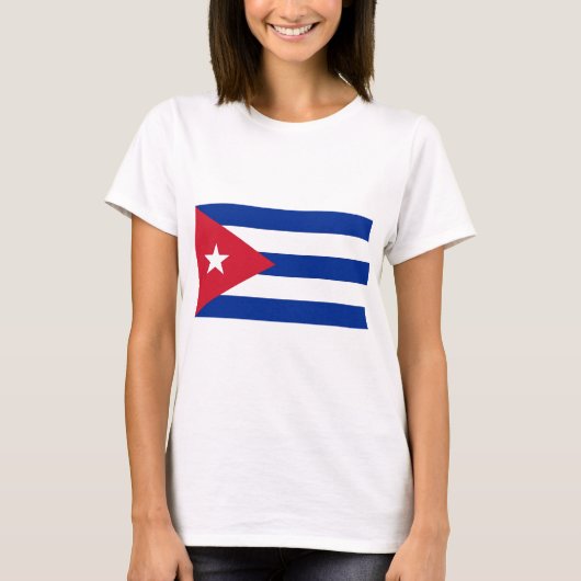 Vrouwen T Shirt met Vlag van Cuba (Voorkant)