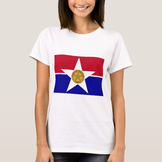 Vrouwen T Shirt met Vlag van Dallas, Verenigde Sta (Voorkant)